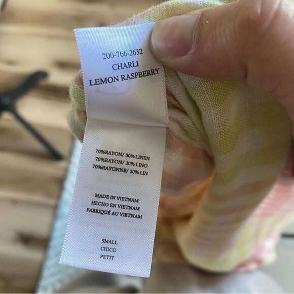 Rails Charlie Button Down Long Sleeve Lemonade Pastel Linen Blend Top - Picture 10 of 11